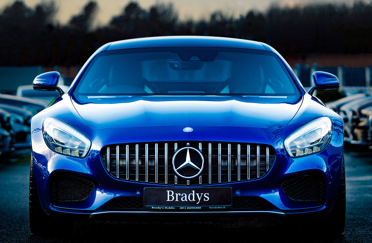 The Mercedes-Benz SL500 AMG Sport in blue